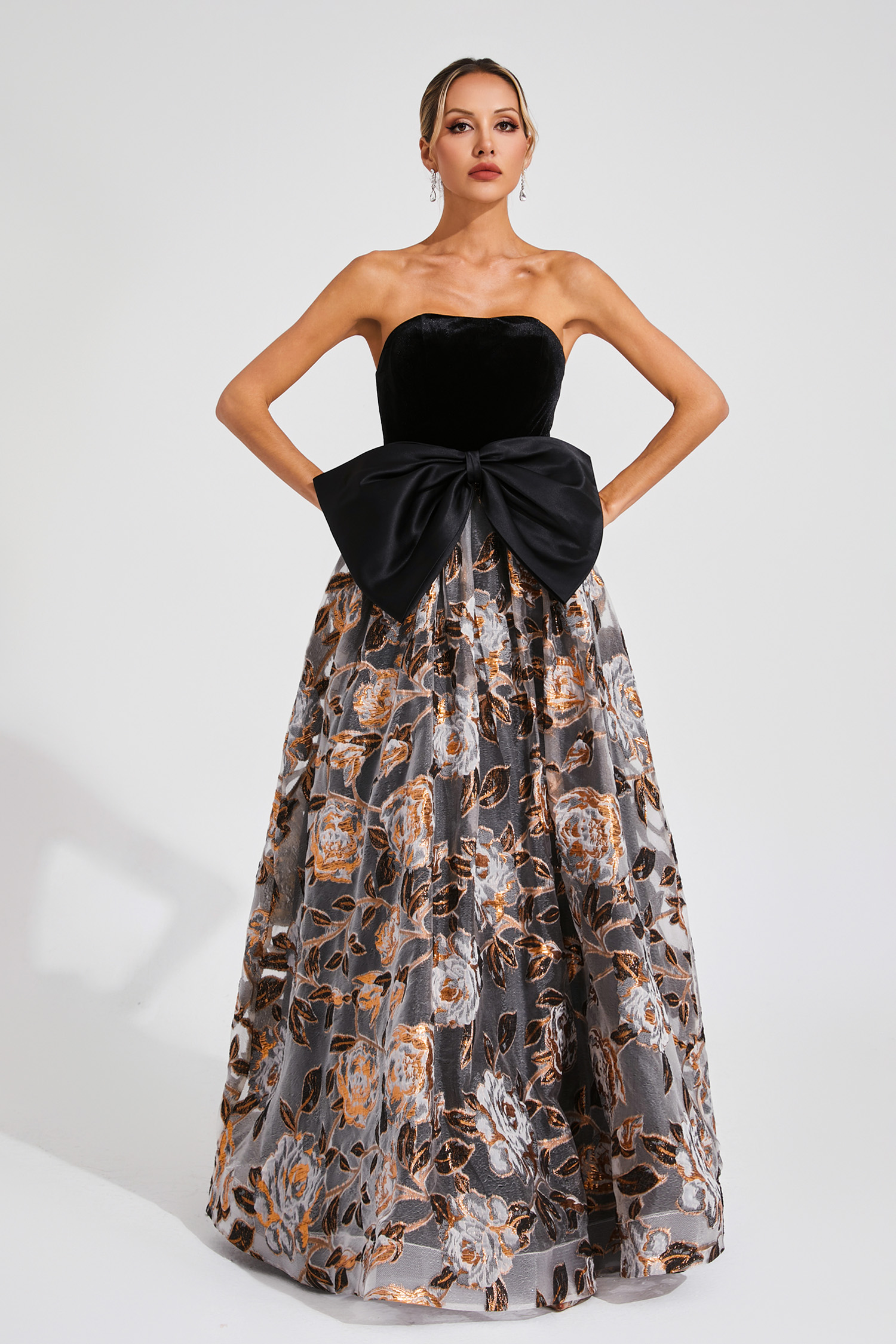 Kennan Black Bow Off Shoulder Dress