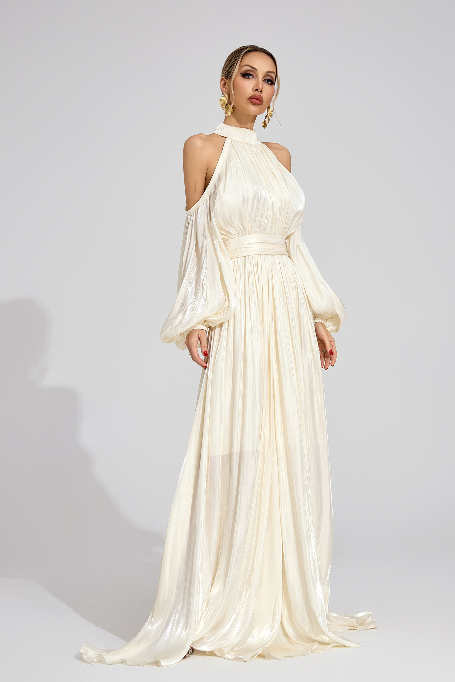 Core White Halter Maxi Dress