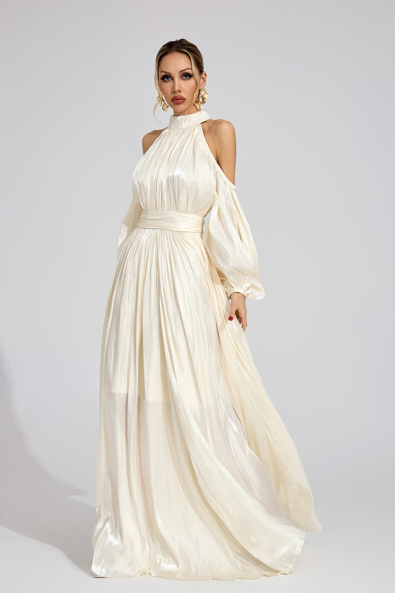 Core White Halter Maxi Dress