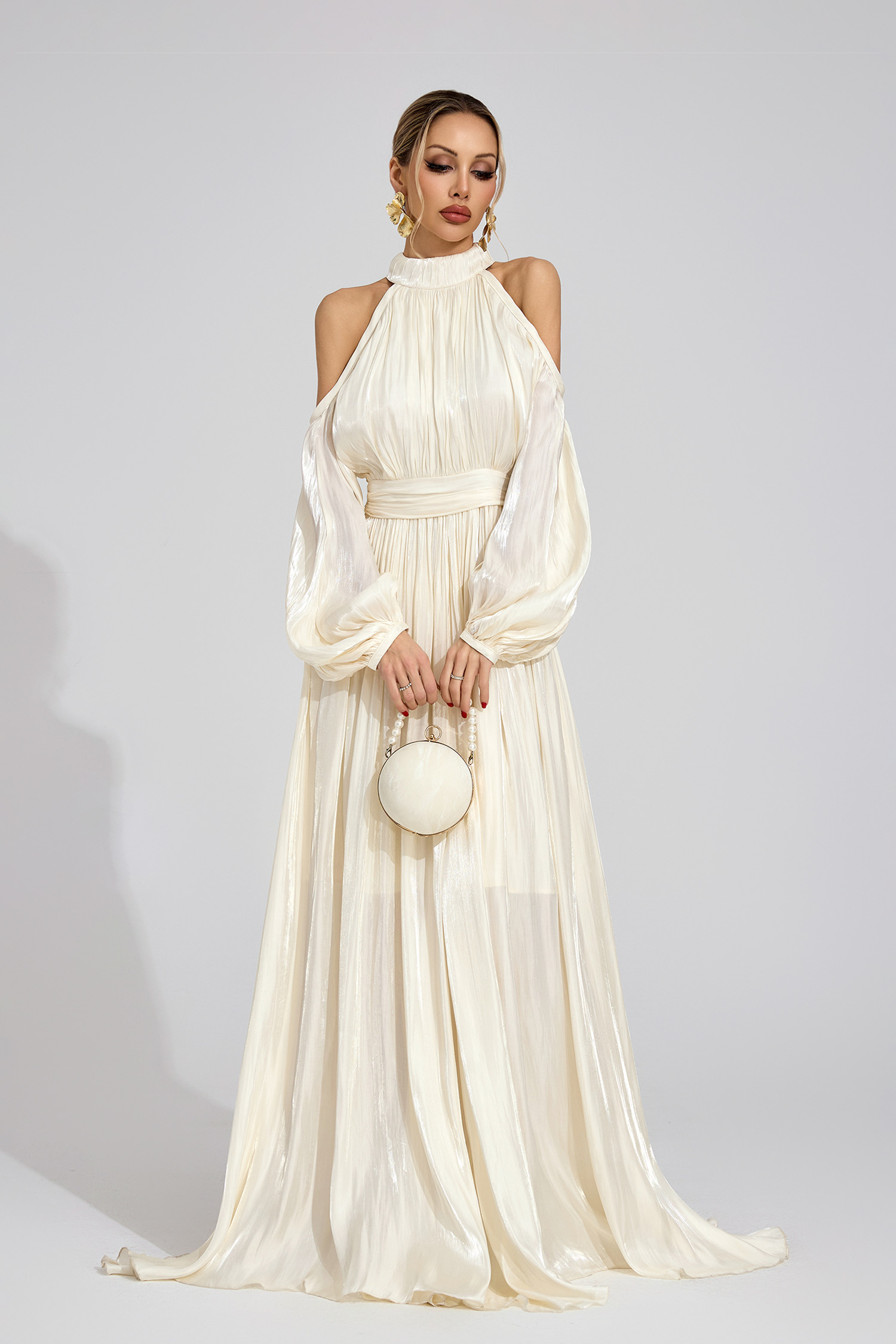 Core White Halter Maxi Dress