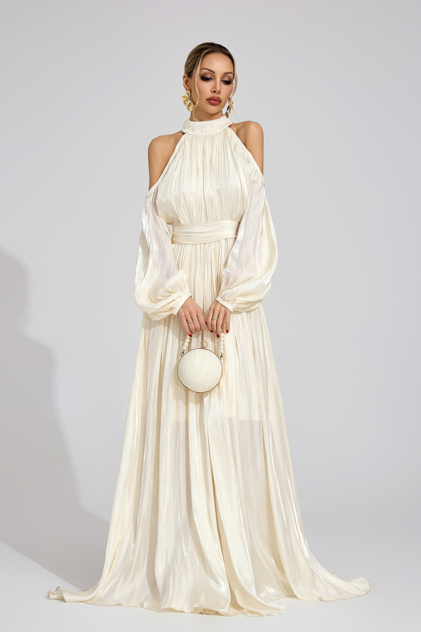 Core White Halter Maxi Dress