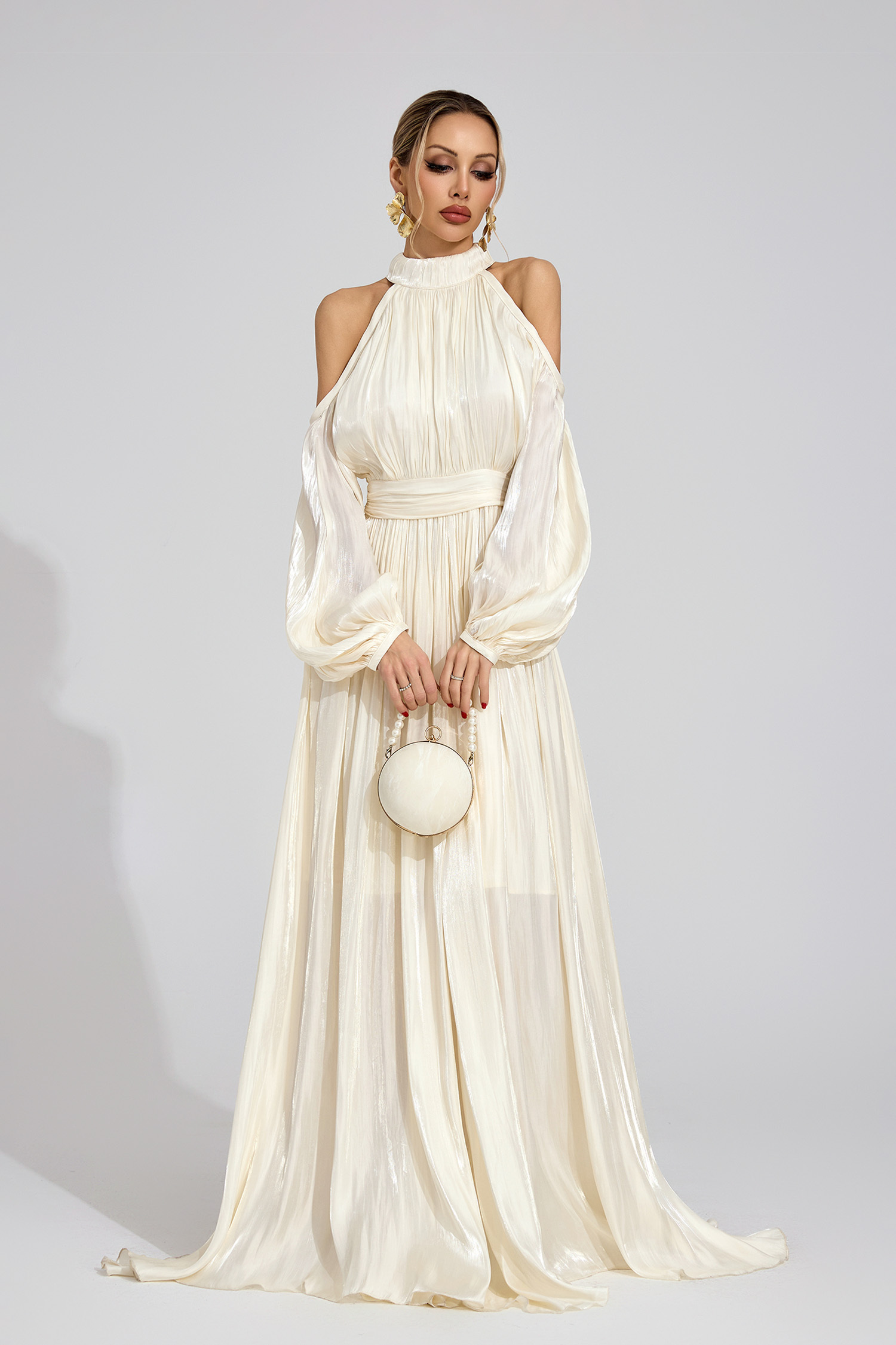 Core White Halter Maxi Dress