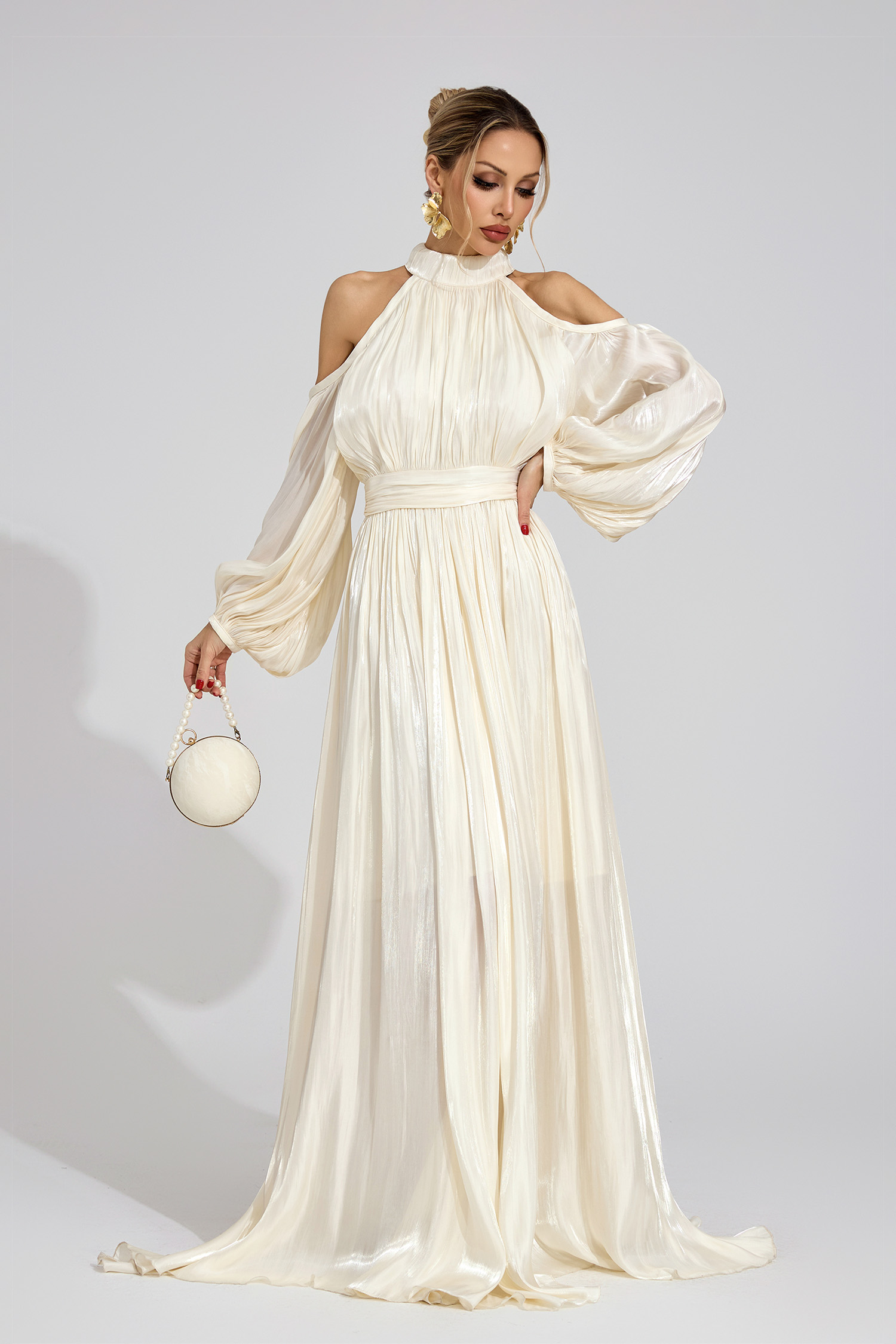 Core White Halter Maxi Dress