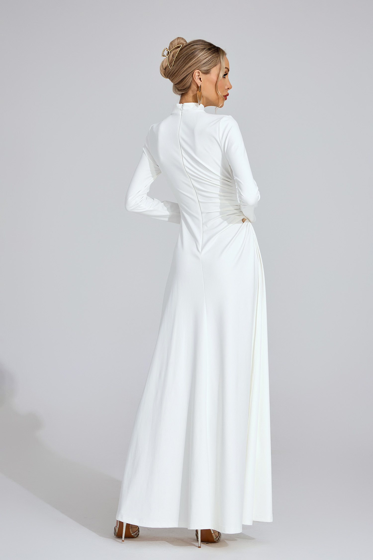 Thea White High Slit Maxi Dress