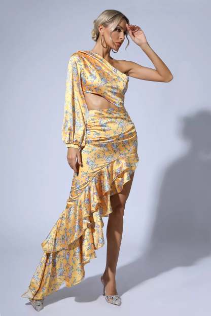 Dewey Yellow Floral Maxi Dress
