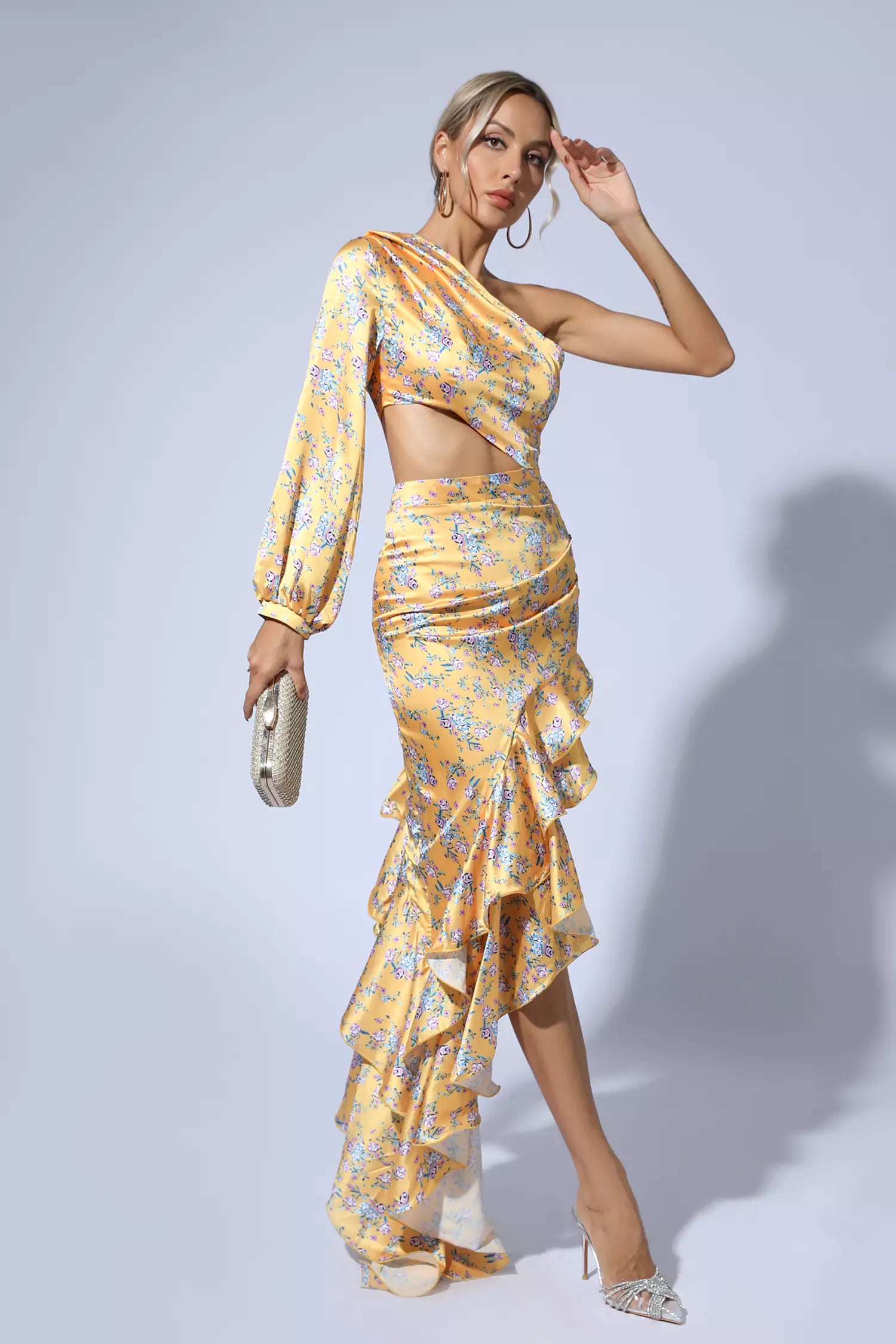 Dewey Yellow Floral Maxi Dress