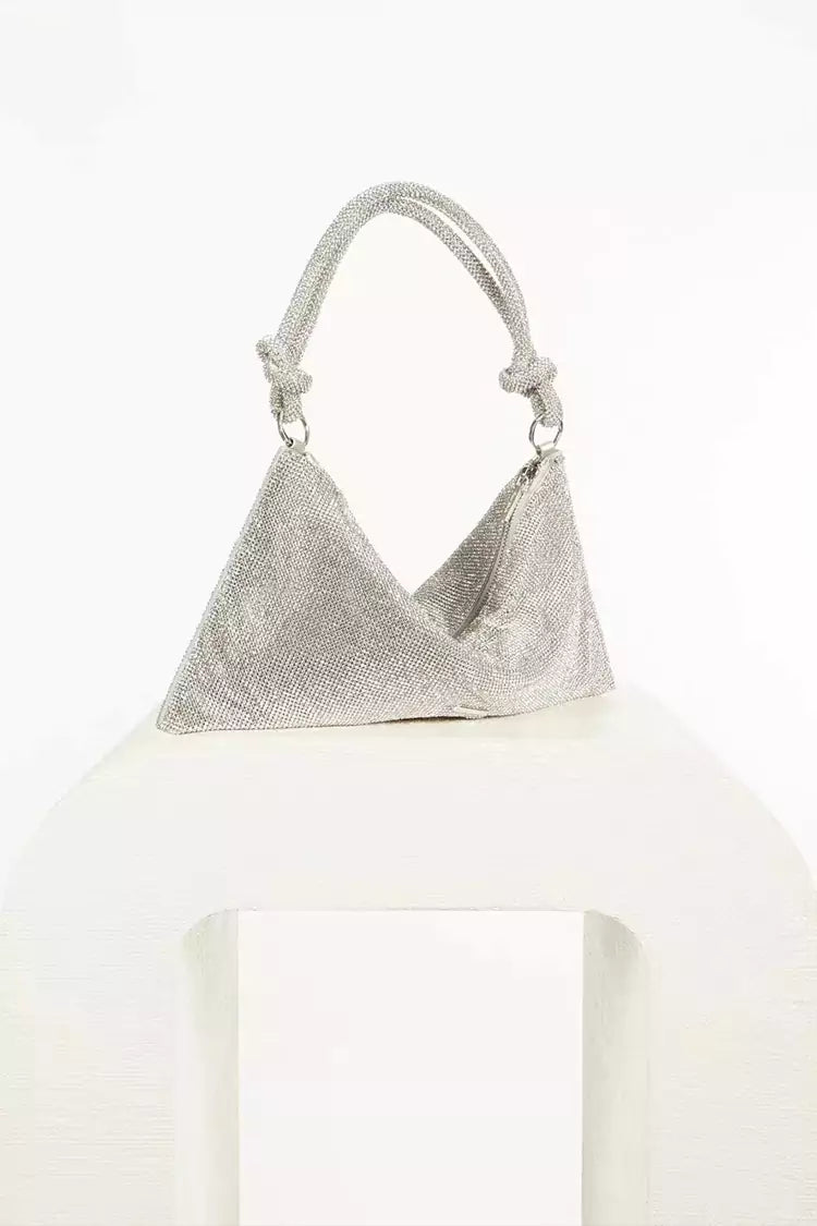 Crichton Silver Rhinestone Shoulder Bag