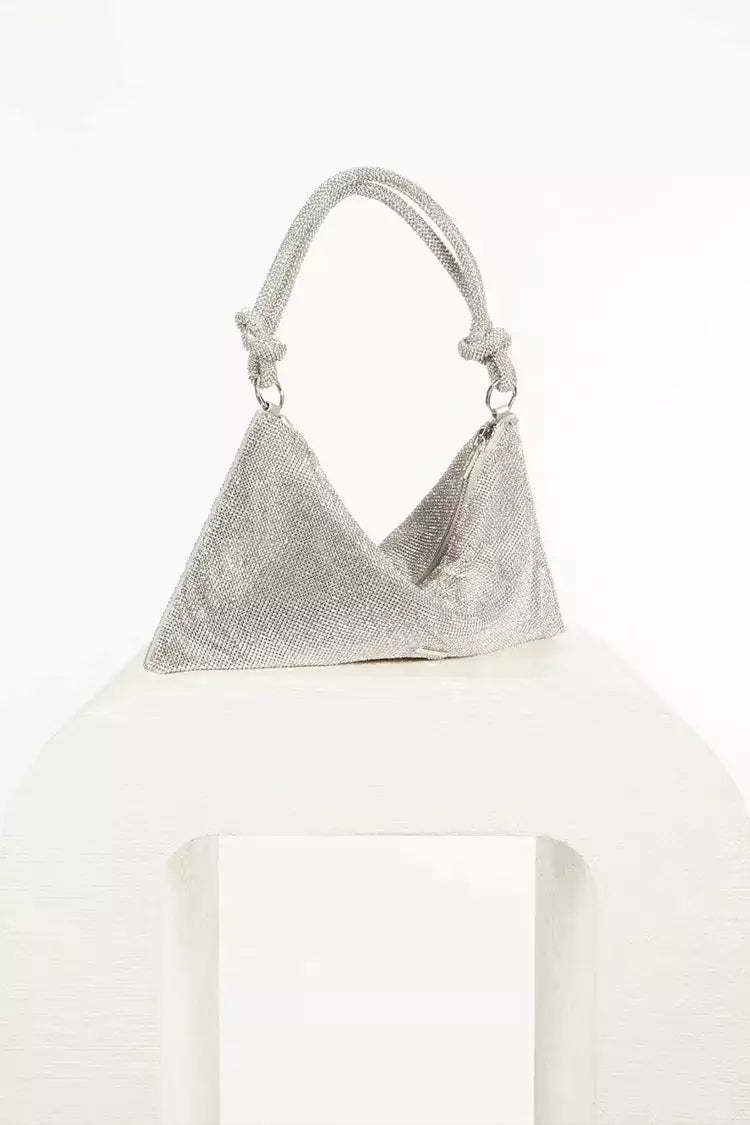 Crichton Silver Rhinestone Shoulder Bag