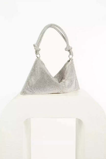 Crichton Silver Rhinestone Shoulder Bag