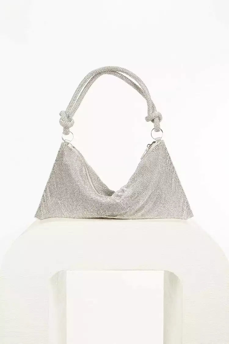 Crichton Silver Rhinestone Shoulder Bag
