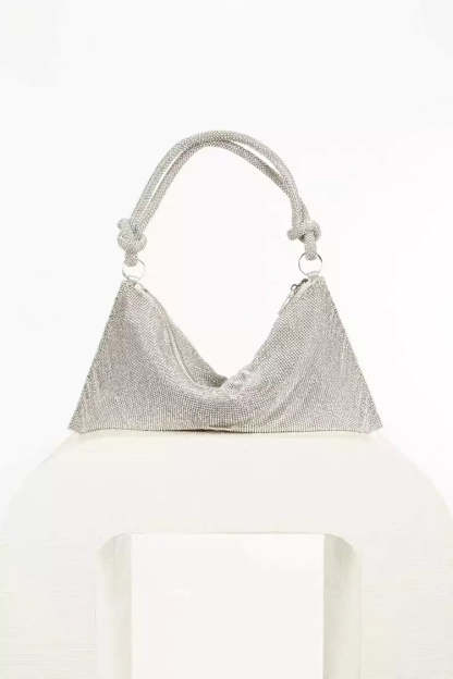 Crichton Silver Rhinestone Shoulder Bag
