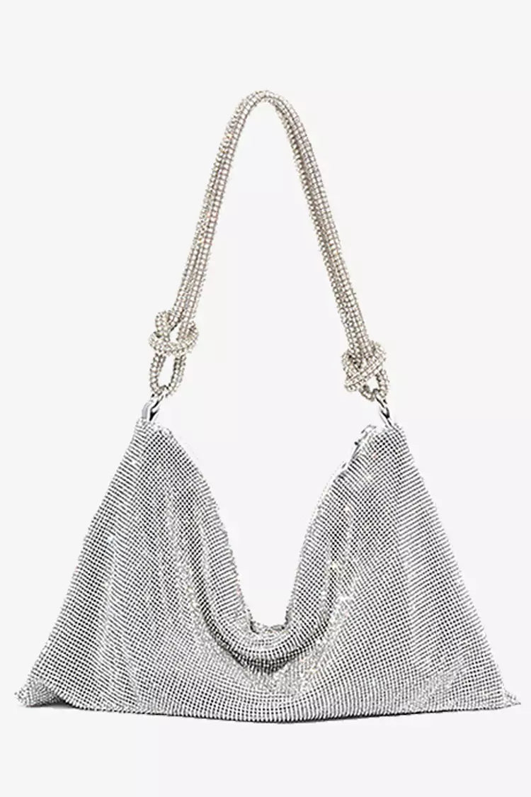 Crichton Silver Rhinestone Shoulder Bag