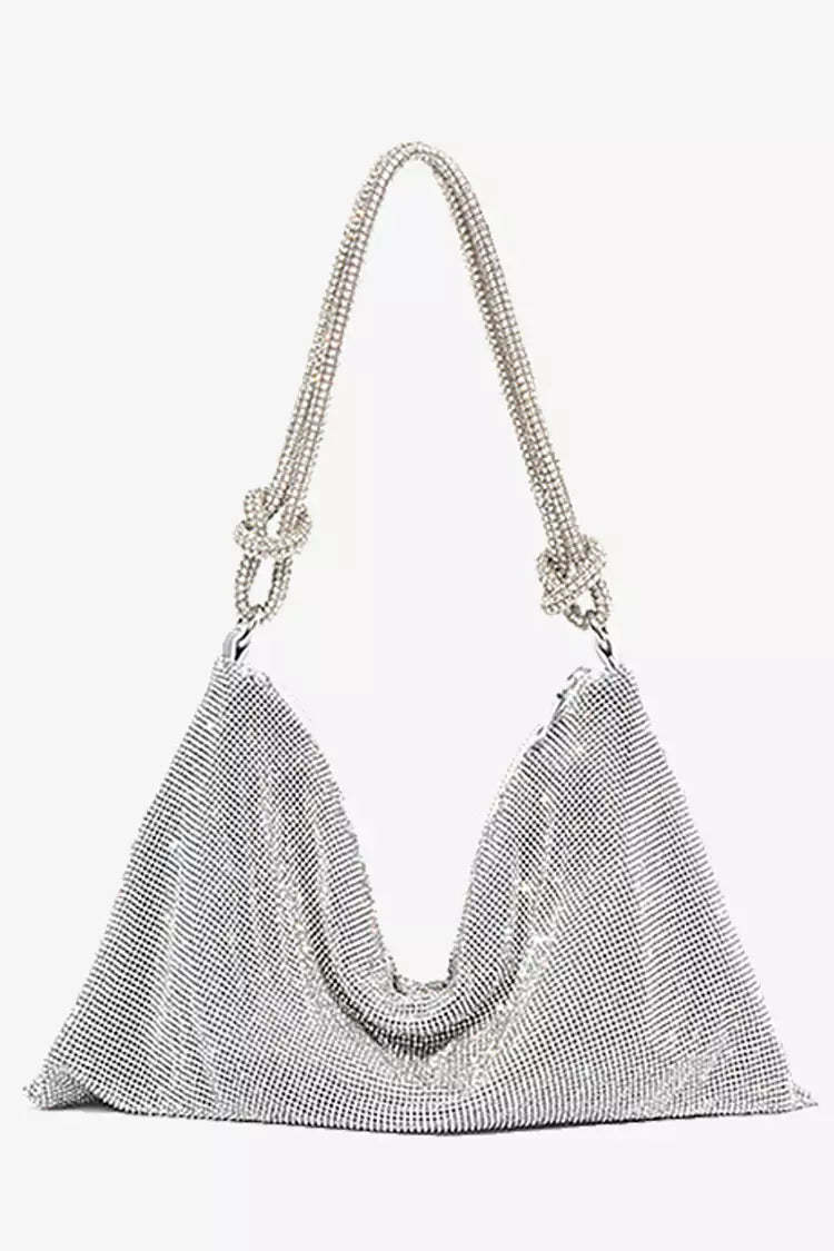 Crichton Silver Rhinestone Shoulder Bag