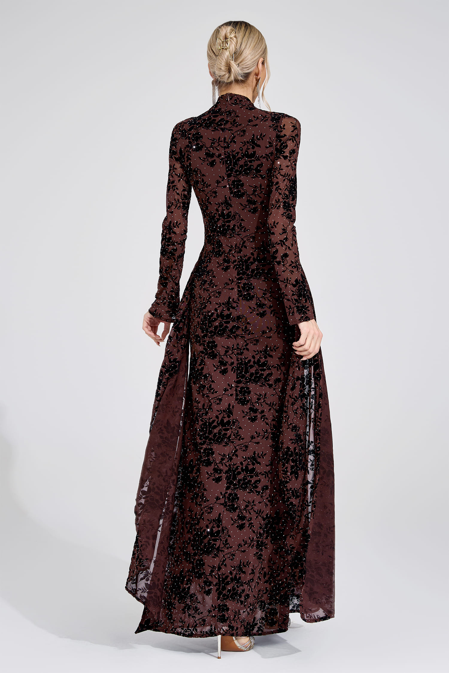 Austen Khaki Diamond Maxi Dress