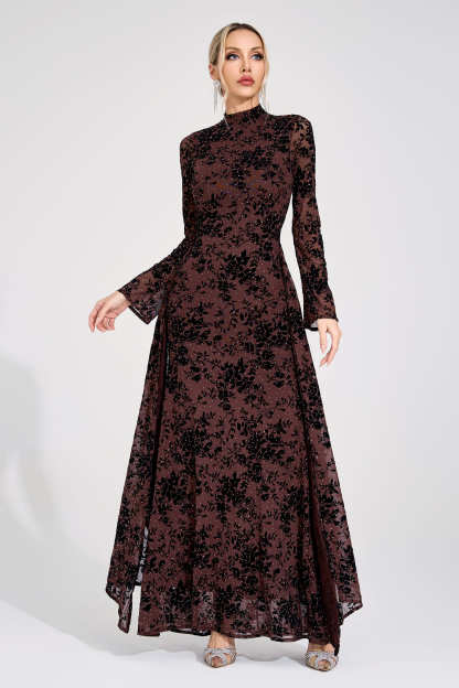 Austen Khaki Diamond Maxi Dress