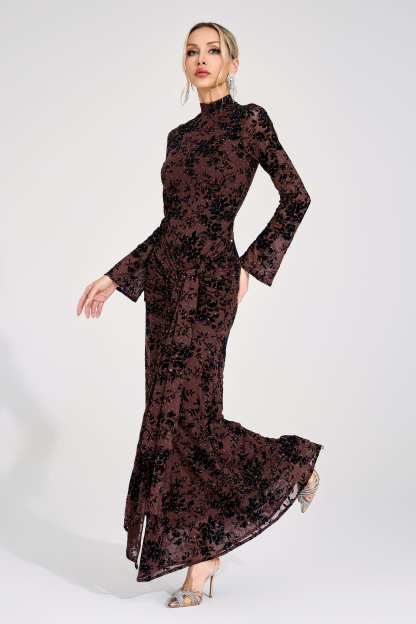 Austen Khaki Diamond Maxi Dress