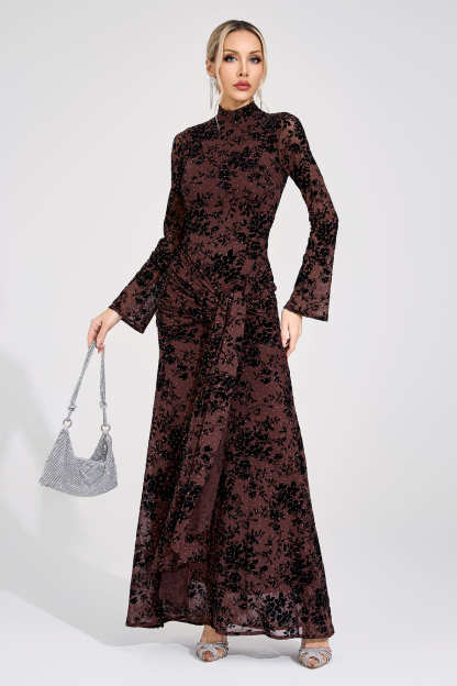 Austen Khaki Diamond Maxi Dress