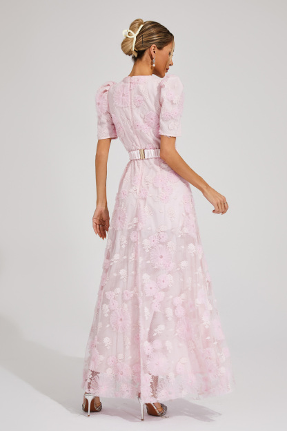 Billy Pink Bow Maxi Dress