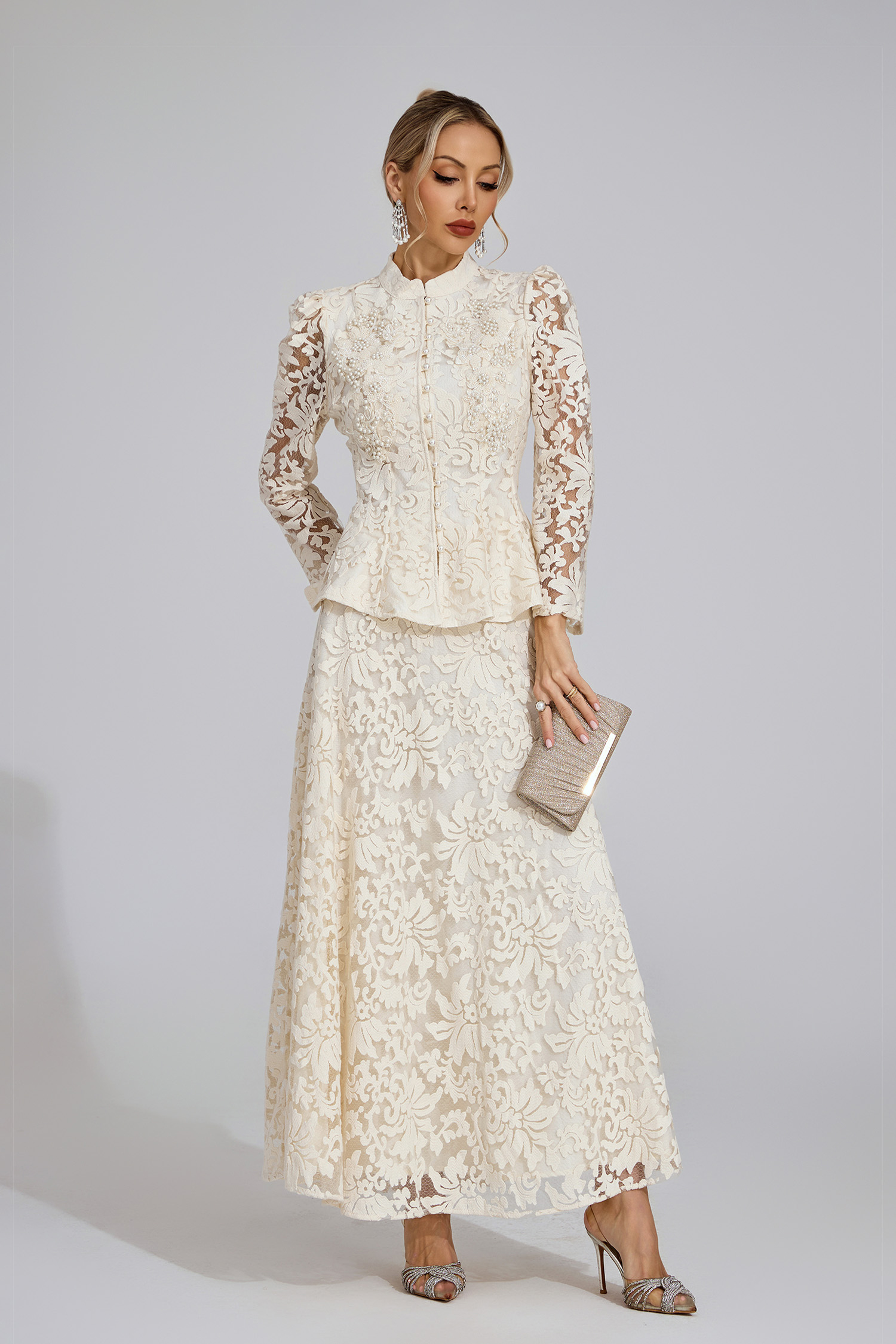 Haven Apricot Lace Two Piece Set