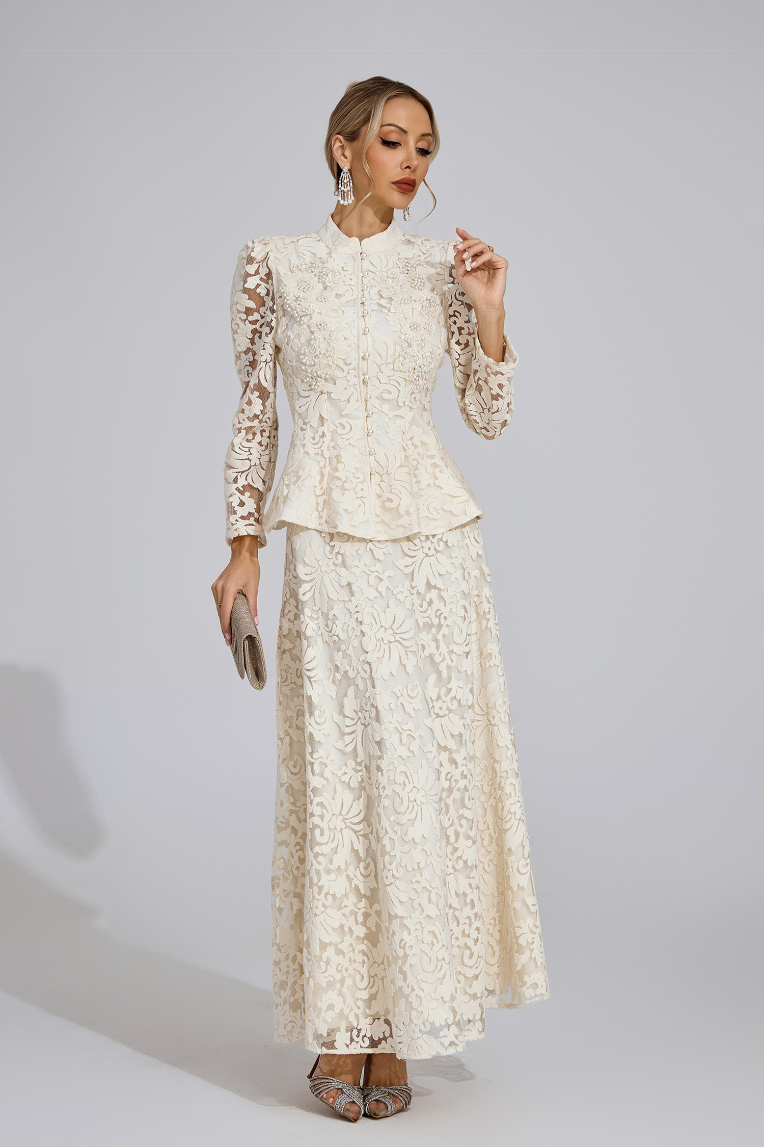 Haven Apricot Lace Two Piece Set