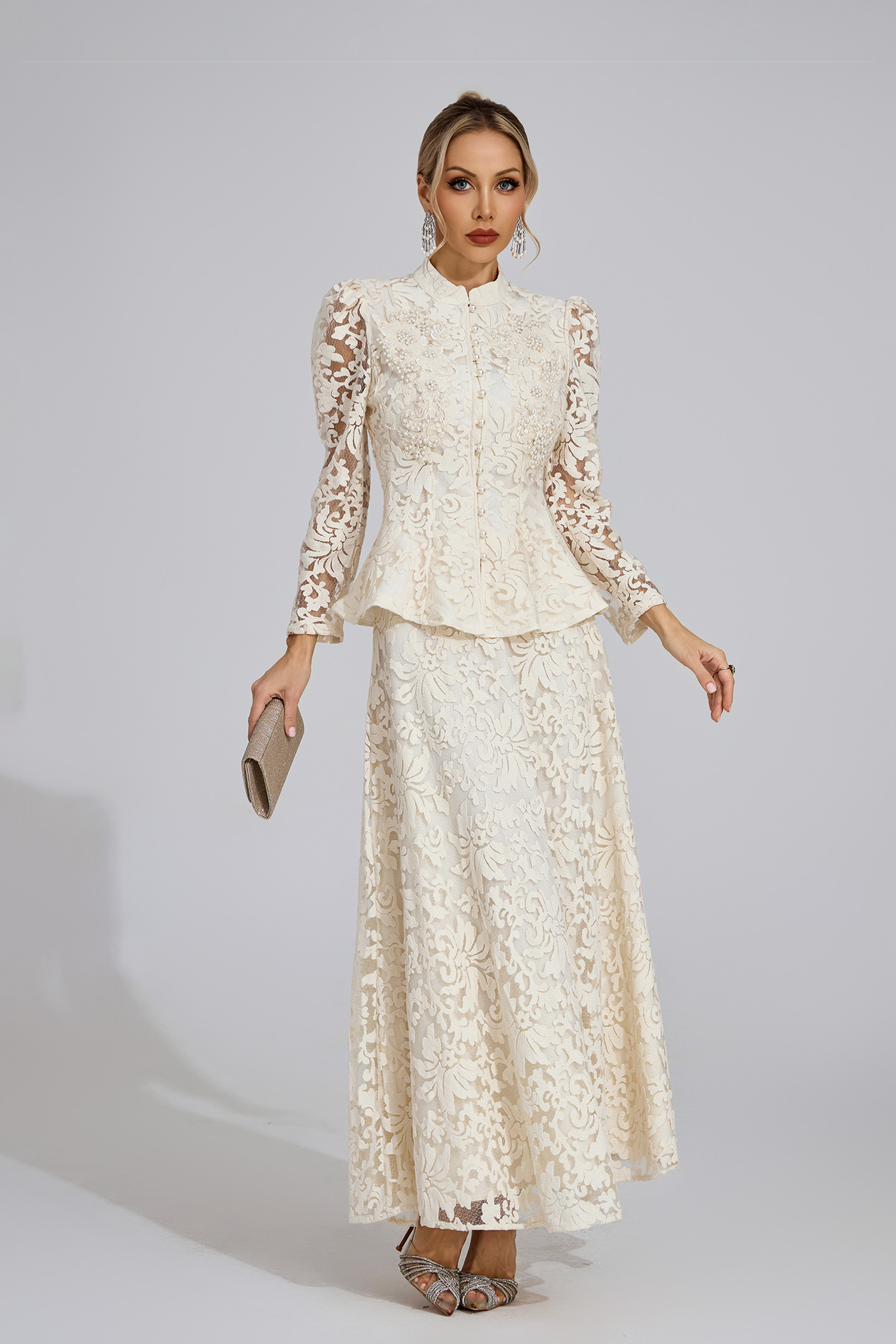 Haven Apricot Lace Two Piece Set