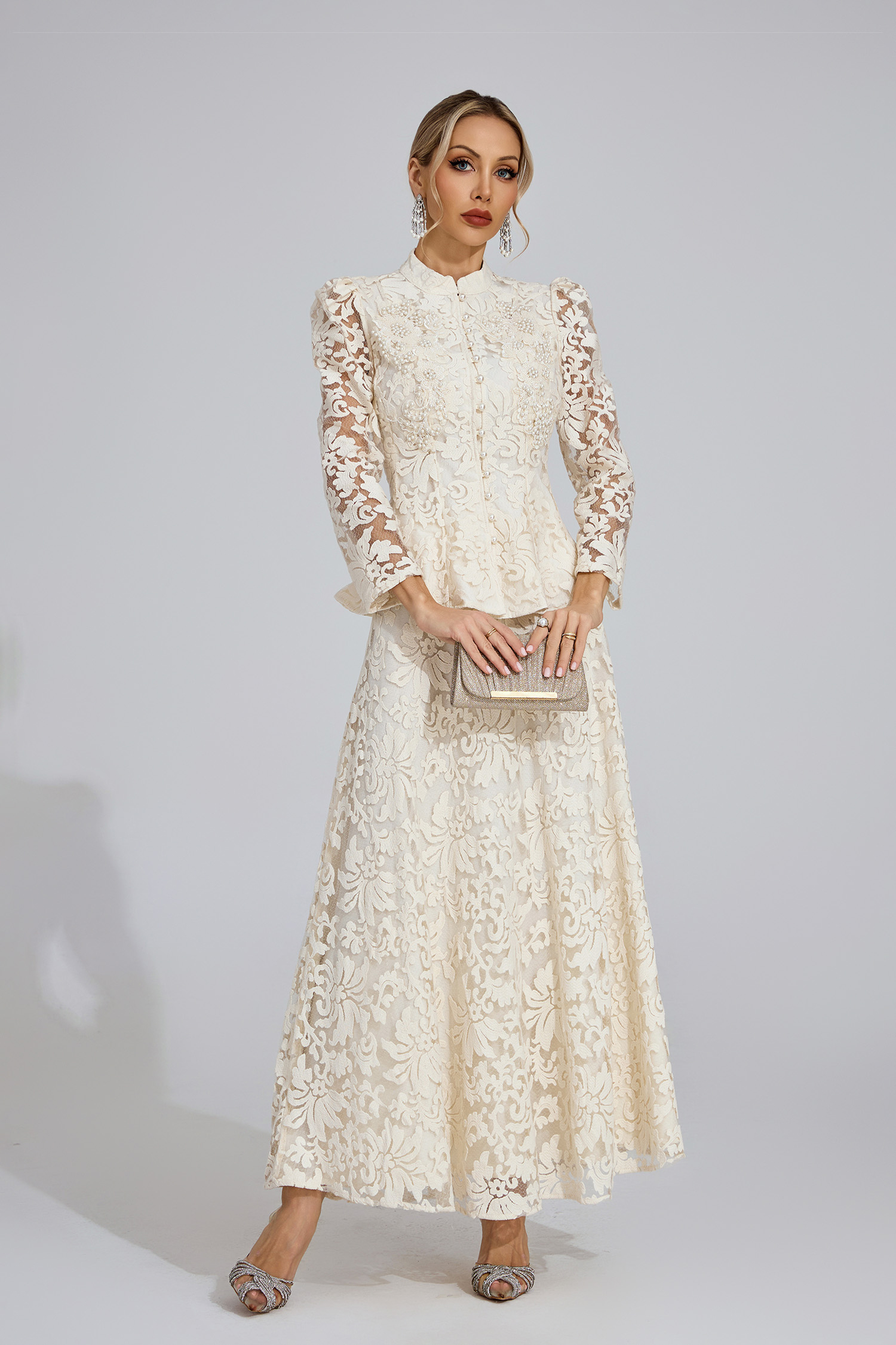 Haven Apricot Lace Two Piece Set