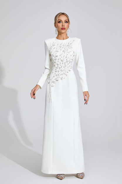  Fable White Diamond Maxi Dress