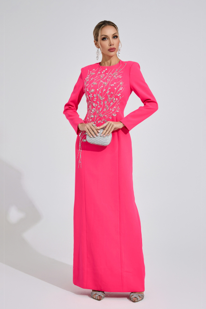 Fable Red Diamond Maxi Dress