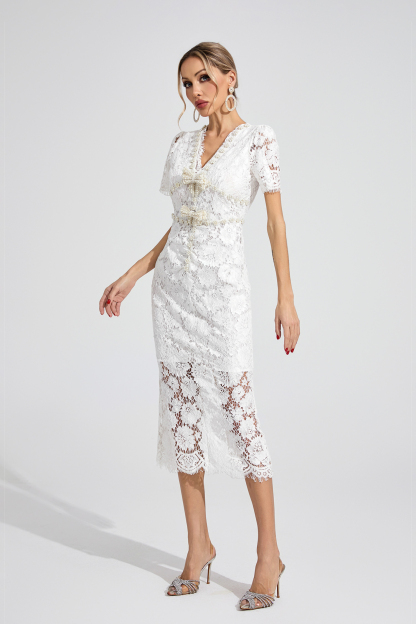 Nerys Ivory Lace Maxi Dress
