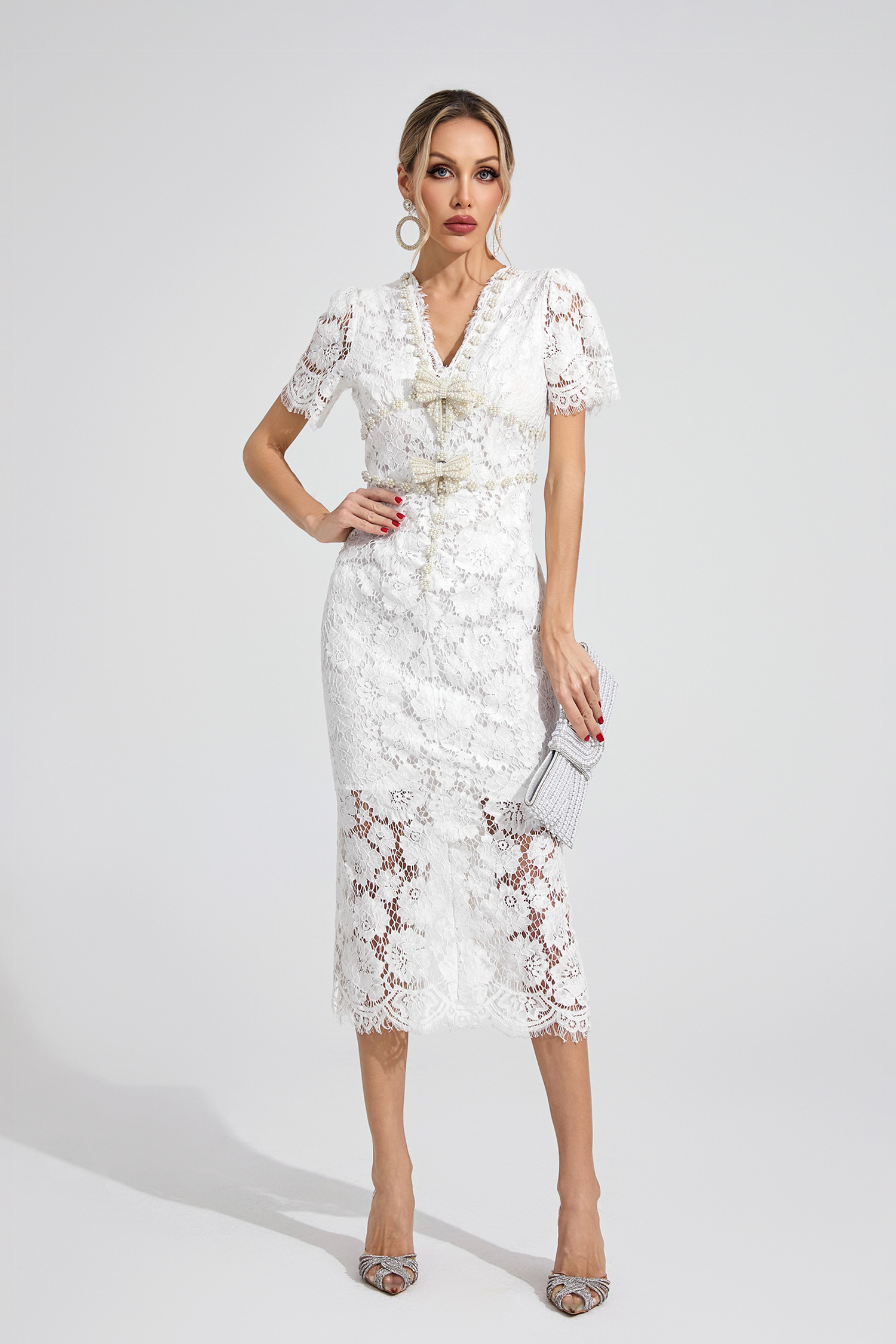 Nerys Ivory Lace Maxi Dress