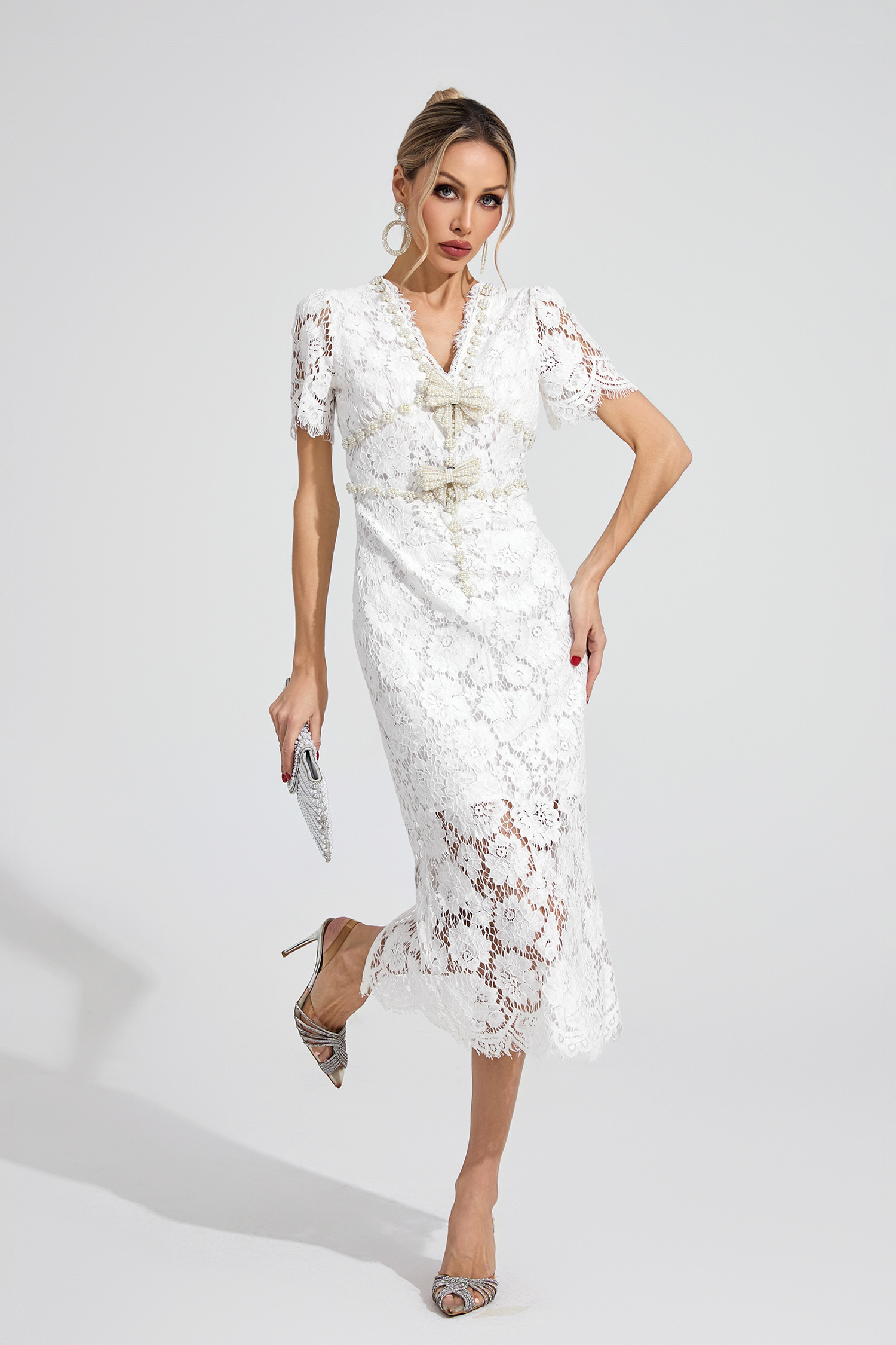 Nerys Ivory Lace Maxi Dress