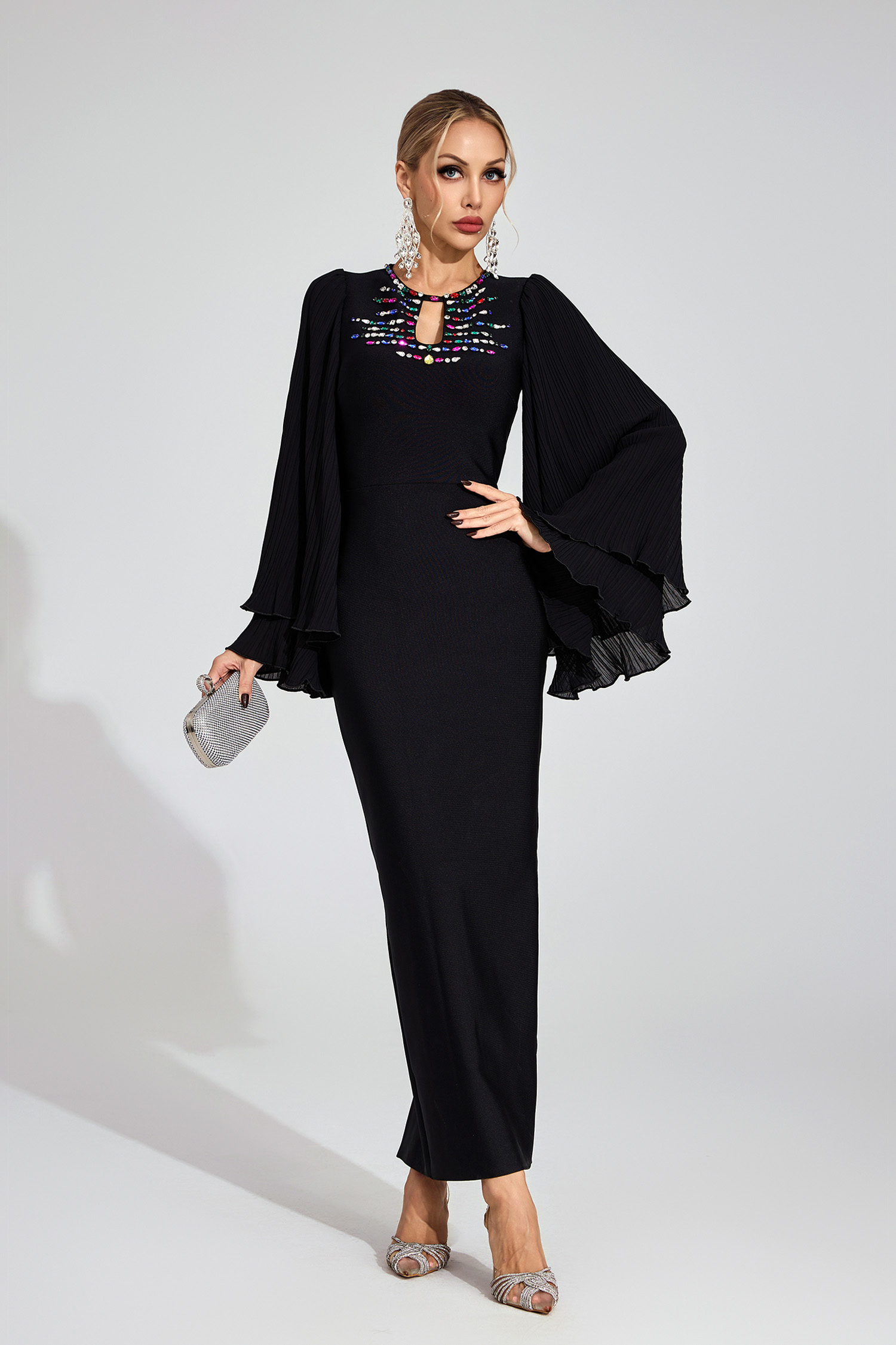 Fen Black Bandage Maxi Dress