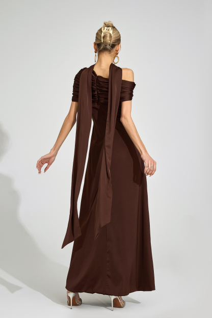 Pernilla Brown Floral Maxi Dress