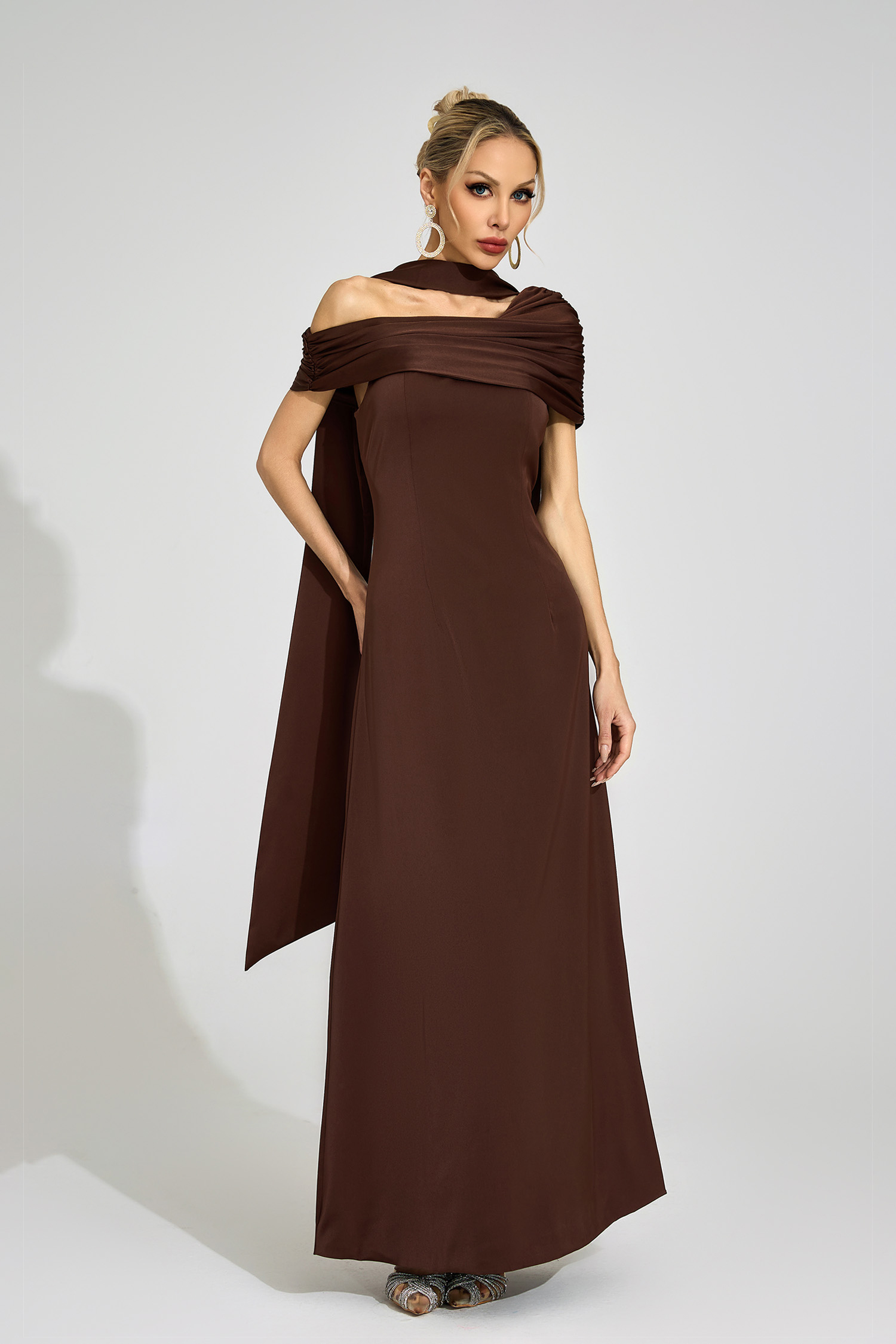 Pernilla Brown Floral Maxi Dress
