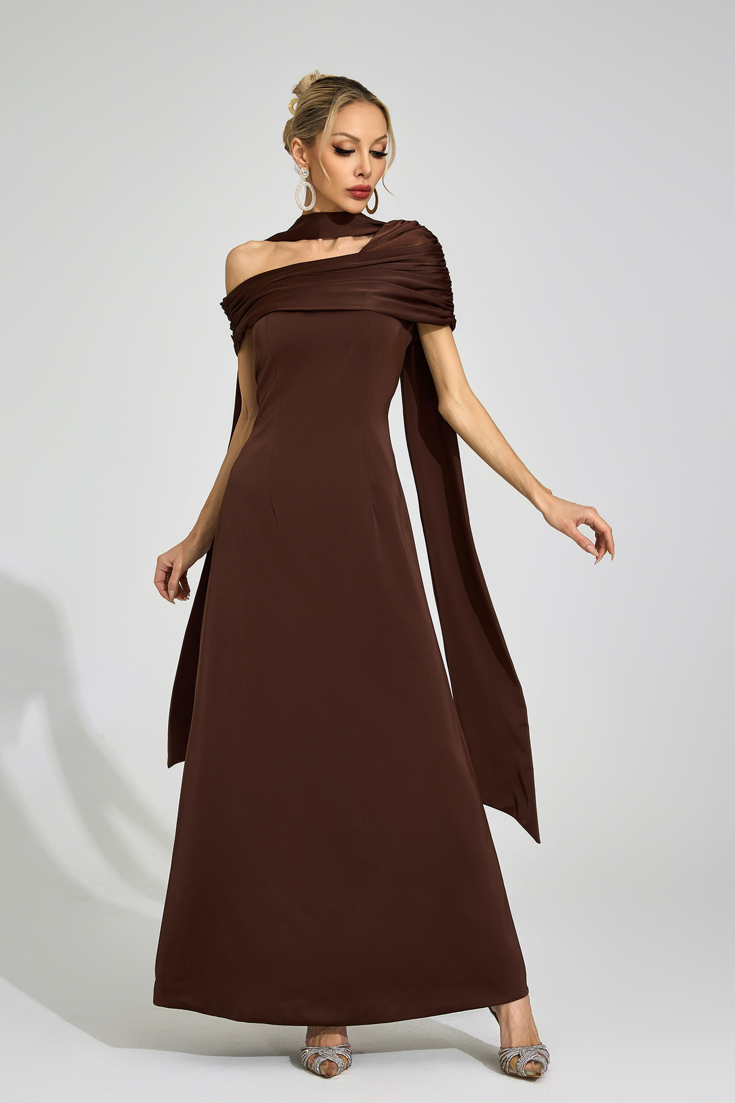 Pernilla Brown Floral Maxi Dress
