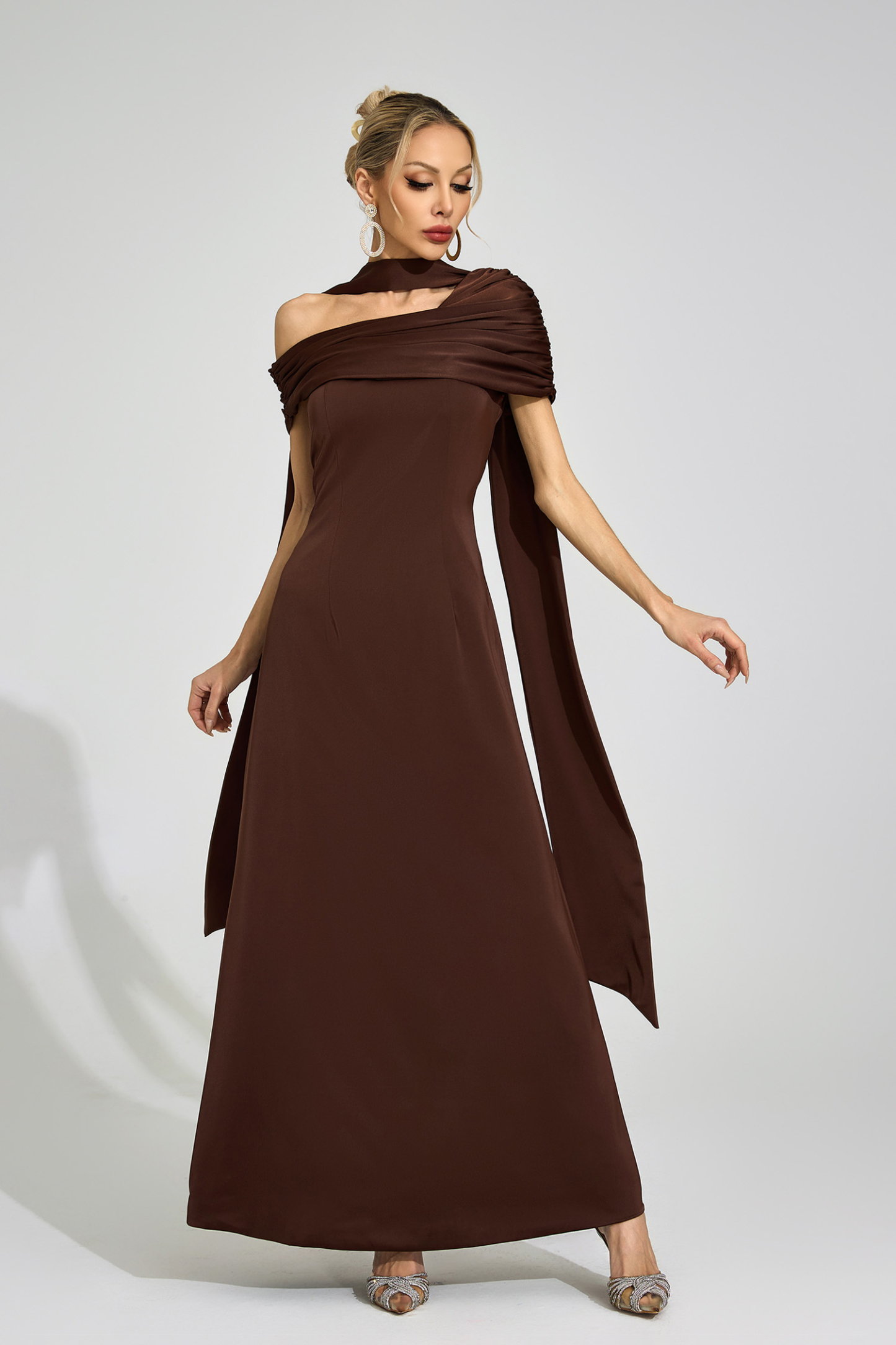 Pernilla Brown Floral Maxi Dress