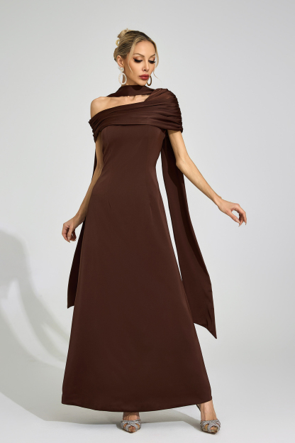 Pernilla Brown Floral Maxi Dress