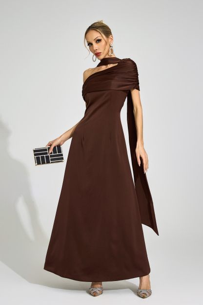Pernilla Brown Floral Maxi Dress