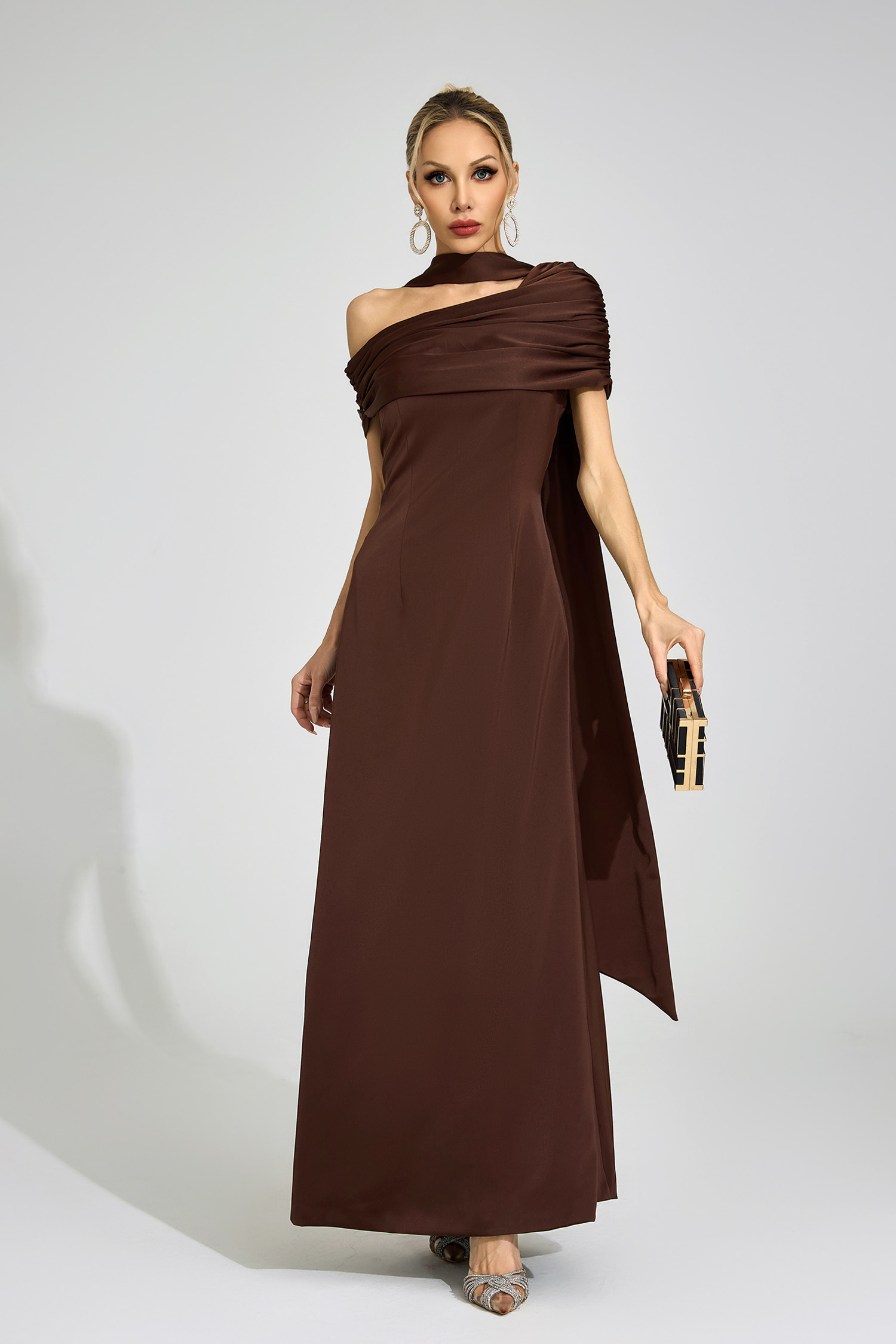 Pernilla Brown Floral Maxi Dress