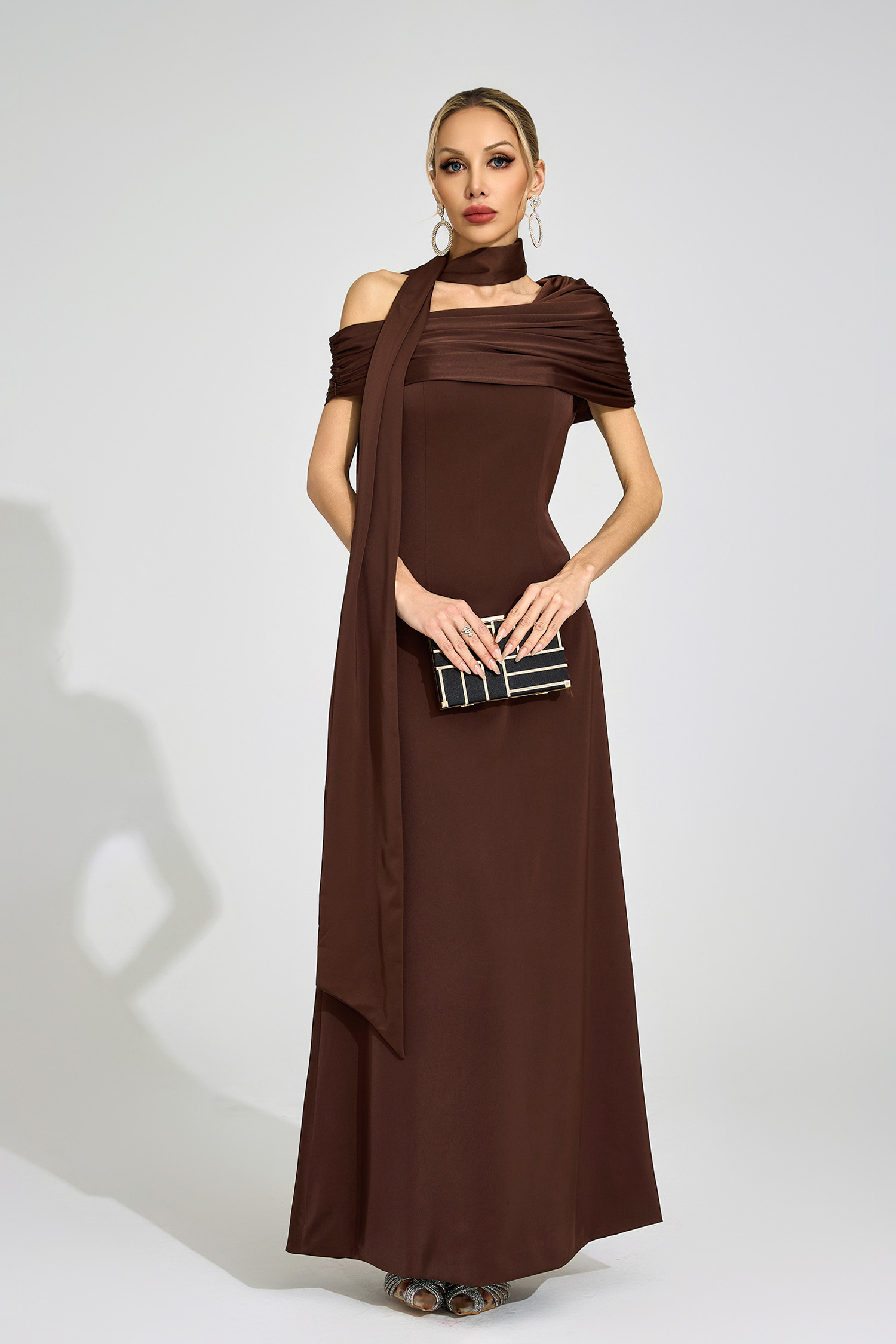 Pernilla Brown Floral Maxi Dress