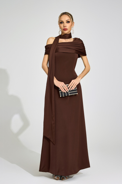 Pernilla Brown Floral Maxi Dress