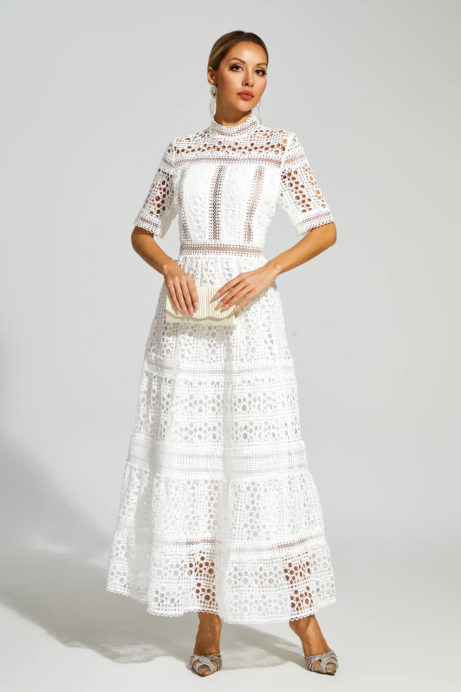 Dodd White Hollow Maxi Dress