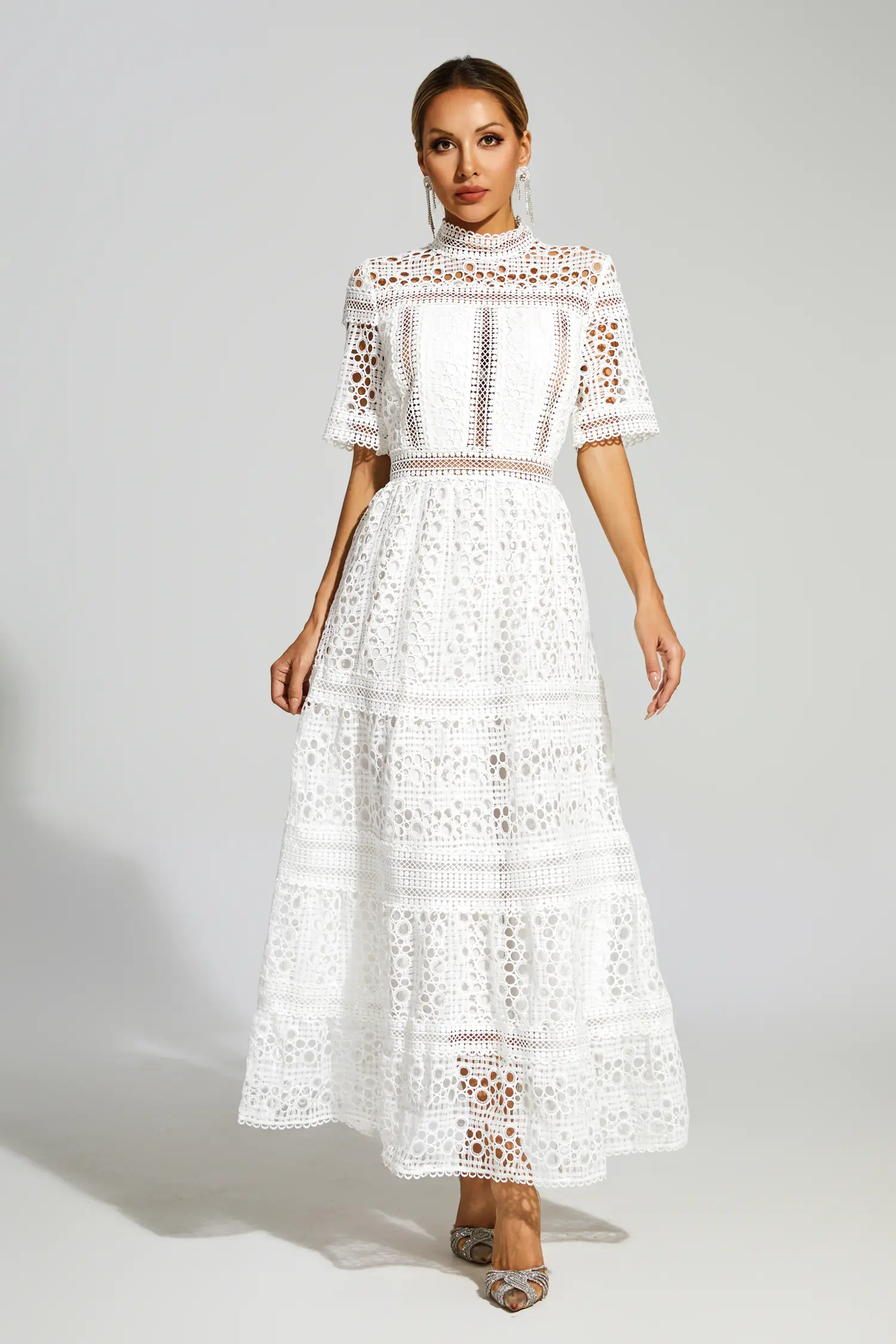 Dodd White Hollow Maxi Dress