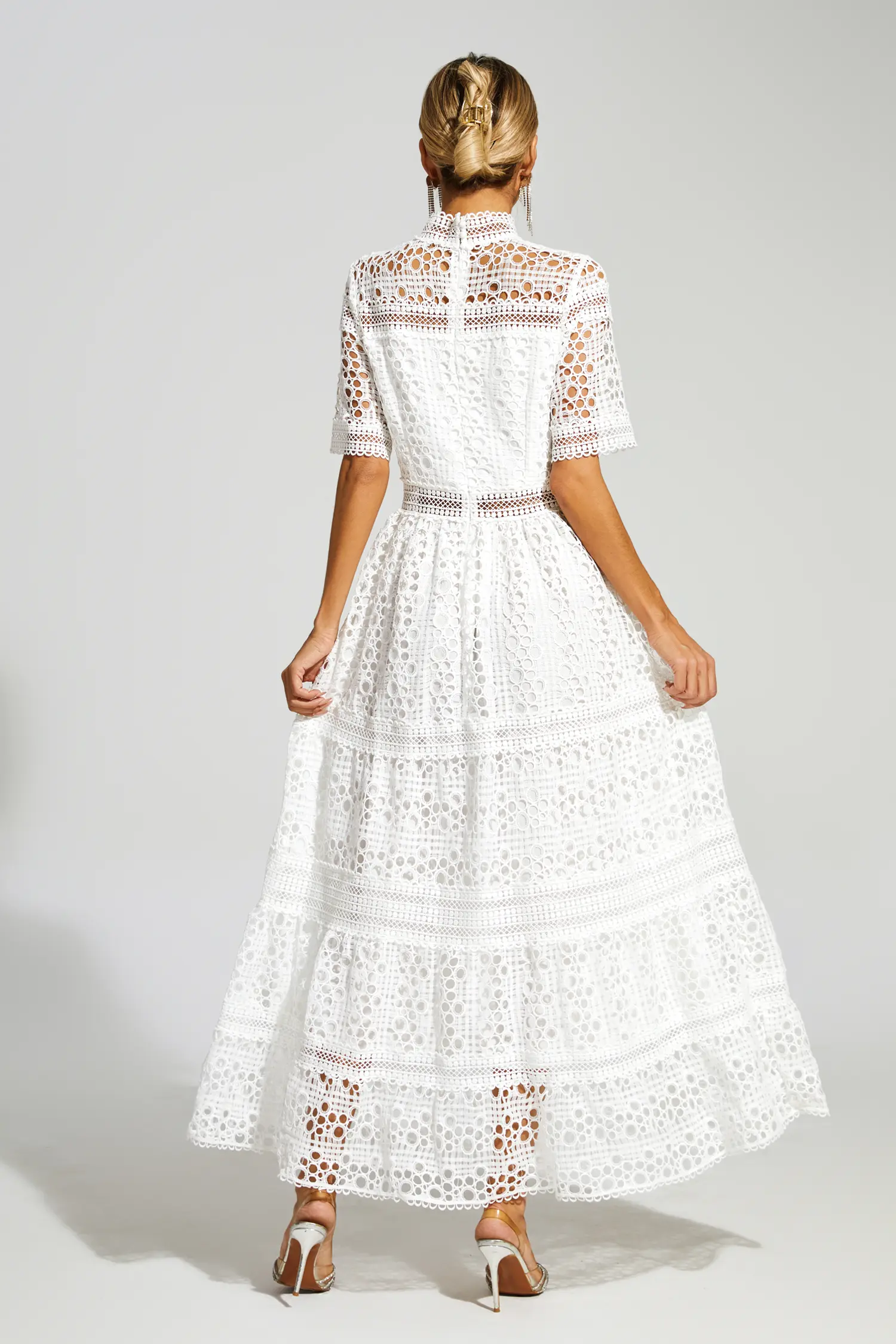 Dodd White Hollow Maxi Dress