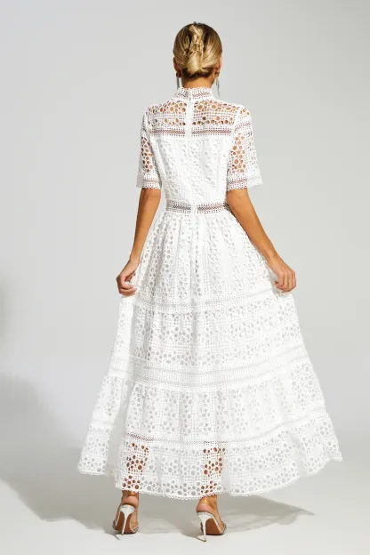 Dodd White Hollow Maxi Dress
