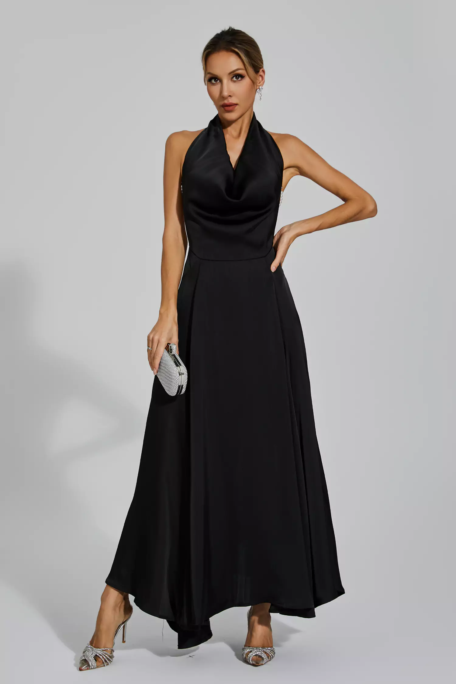 Cowper Black Halter Maxi Dress