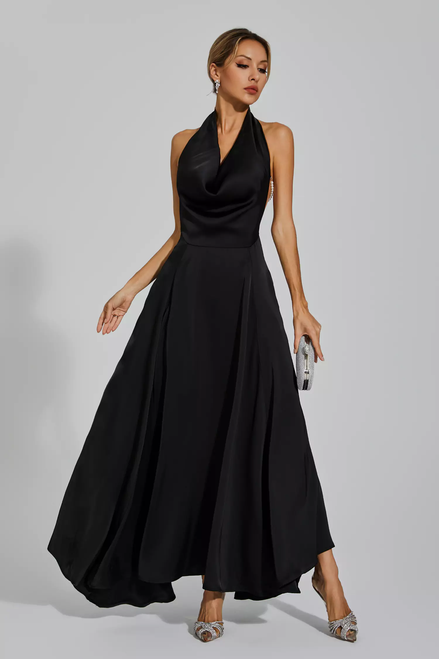 Cowper Black Halter Maxi Dress