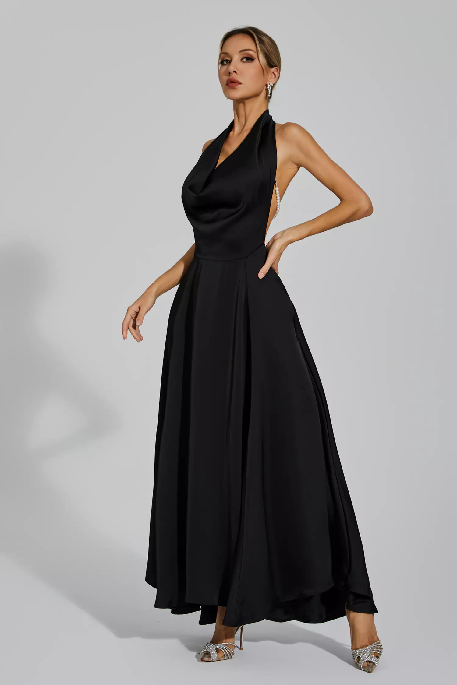 Cowper Black Halter Maxi Dress