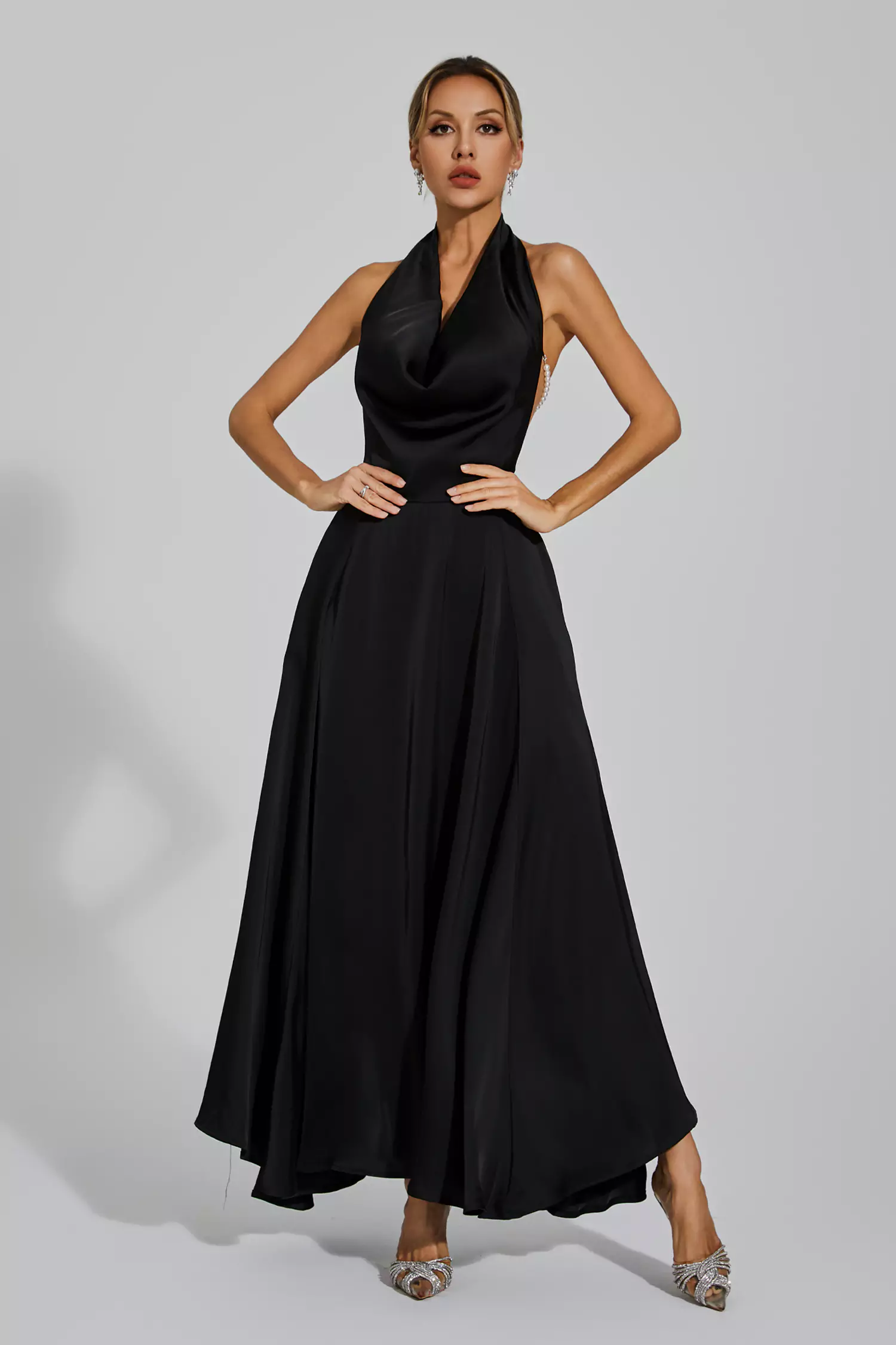 Cowper Black Halter Maxi Dress