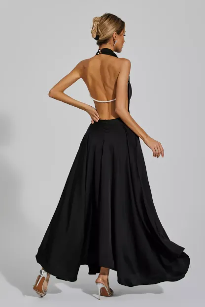 Cowper Black Halter Maxi Dress